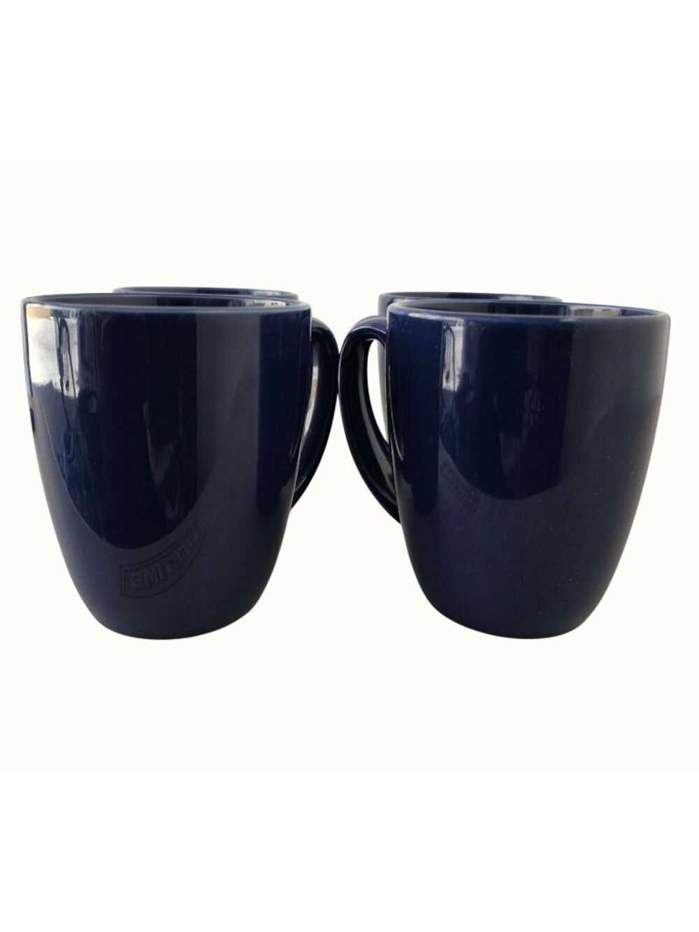 Corelle Coordinates 90s/00s Cobalt Blue Stoneware Coffee Mugs Set of 4 10 oz Cup